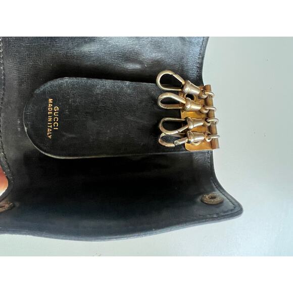 Authentic GUCCI VNTG Blue Canvas Leather 6 Key holder Wallet - Picture 3 of 3